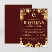 Carte d'invitation pour le Ramadan Iftar (Devant / Derrière)