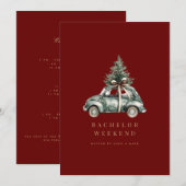 Carte d'invitation pour le week-end de Noël (Devant / Derrière)