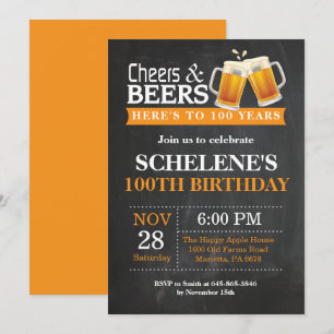 Carte d'invitation pour les 100 ans Cheers and Bee