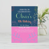 carte d'invitation pour les 10 ans d'olivia (Debout devant)