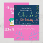 carte d'invitation pour les 10 ans d'olivia (Devant / Derrière)