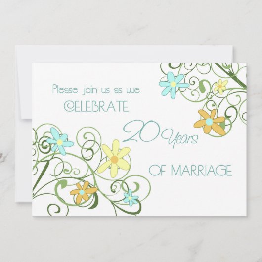 Carte d'invitation pour les 20 ans de fleurs de ja (Devant)