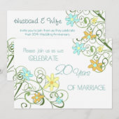 Carte d'invitation pour les 20 ans de fleurs de ja (Devant / Derrière)