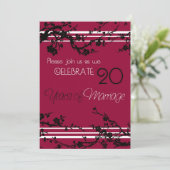 Carte d'invitation pour les 20 ans de mariage en r (Debout devant)