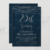 Carte d'invitation pour les 25 ans de mariage avec (Devant / Derrière)