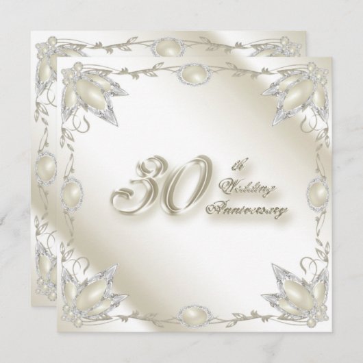 Carte d'invitation pour les 30 ans de mariage (Devant / Derrière)