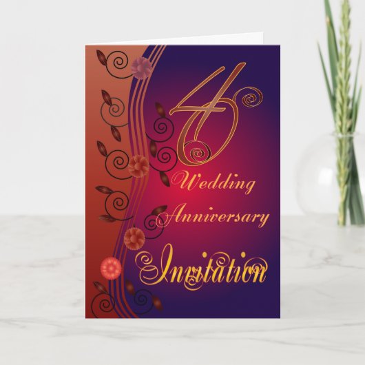 Carte d'invitation pour les 40 ans de mariage (Devant)