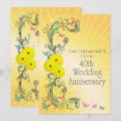 Carte d'invitation pour les 40 ans de mariage (Devant / Derrière)