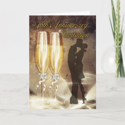 Carte d'invitation pour les 40 ans de mariage - Ch (Devant)