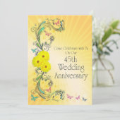 Carte d'invitation pour les 45 ans de mariage (Debout devant)