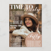 Carte d'invitation pour les 50 ans avec couverture (Devant)