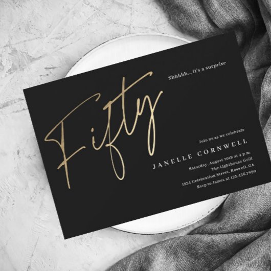 Carte d'invitation pour les 50 ans Budget Script B