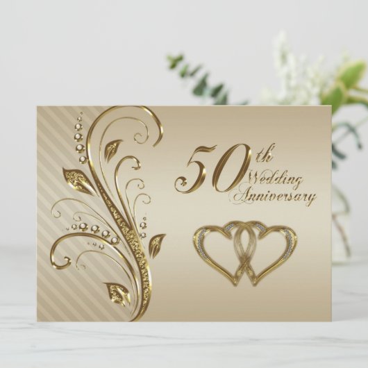 Carte d'invitation pour les 50 ans de mariage (Debout devant)