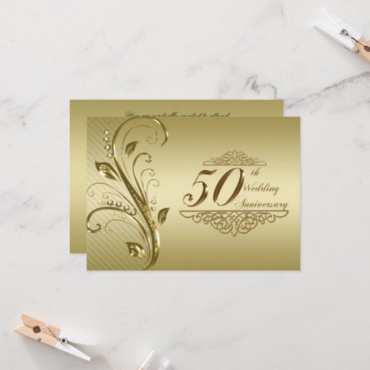 Carte d'invitation pour les 50 ans de mariage (Devant/Arrière en situation)