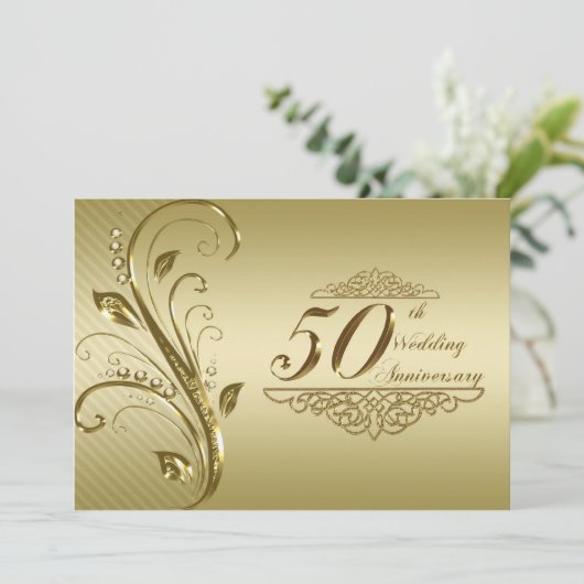 Carte d'invitation pour les 50 ans de mariage (Debout devant)