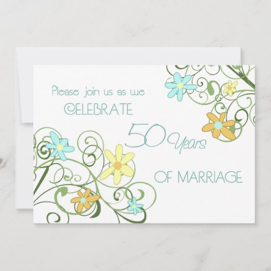 Carte d'invitation pour les 50 ans de mariage avec (Devant)