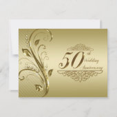 Carte d'invitation pour les 50 ans de mariage d'or (Devant)