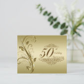 Carte d'invitation pour les 50 ans de mariage d'or (Debout devant)