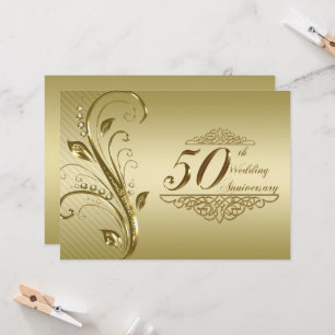 Carte d'invitation pour les 50 ans de mariage d'or