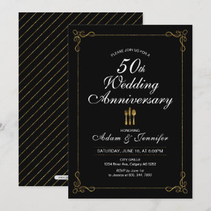 Carte d'invitation pour les 50 ans de mariage en o