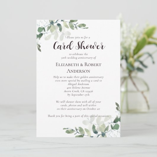 Carte d'invitation pour les 50 ans de mariage Show (Debout devant)