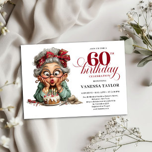 Carte d'invitation pour les 60 ans avec humour pou