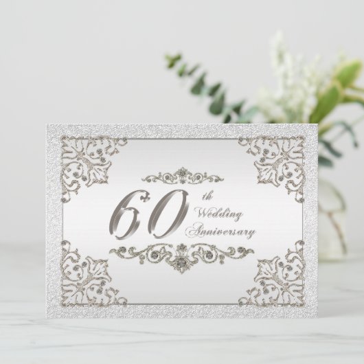 Carte d'invitation pour les 60 ans de mariage (Debout devant)