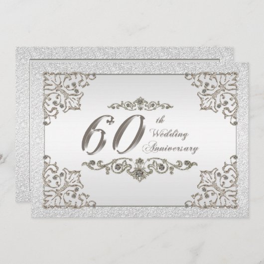Carte d'invitation pour les 60 ans de mariage (Devant / Derrière)