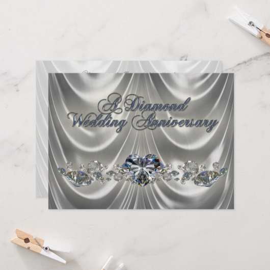 Carte d'invitation pour les 60 ans de mariage (Devant/Arrière en situation)