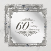Carte d'invitation pour les 60 ans de mariage (Devant / Derrière)