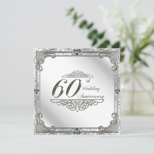 Carte d'invitation pour les 60 ans de mariage (Debout devant)