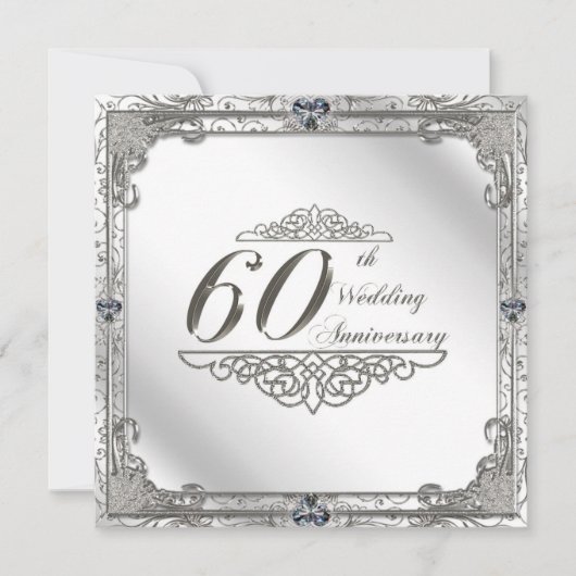 Carte d'invitation pour les 60 ans de mariage (Devant)