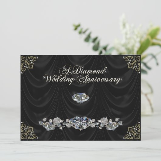 Carte d'invitation pour les 60 ans de mariage (Debout devant)