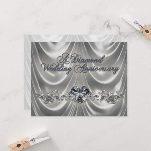 Carte d'invitation pour les 60 ans de mariage (Devant/Arrière en situation)