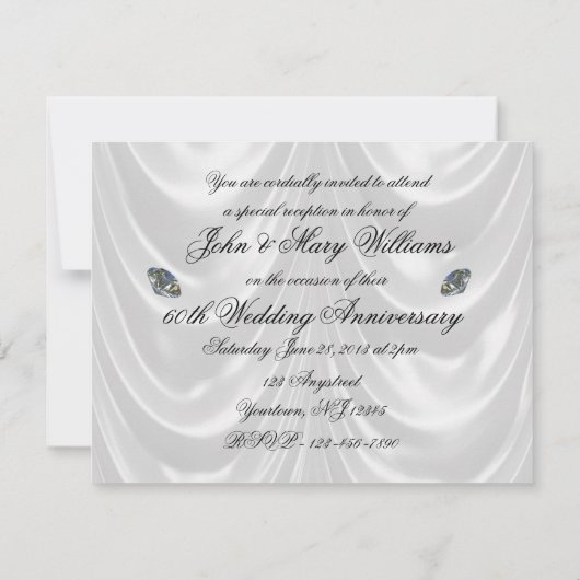 Carte d'invitation pour les 60 ans de mariage (Dos)