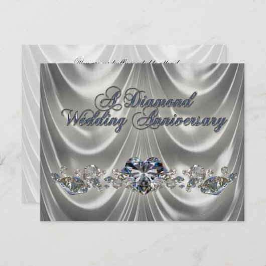 Carte d'invitation pour les 60 ans de mariage (Devant / Derrière)