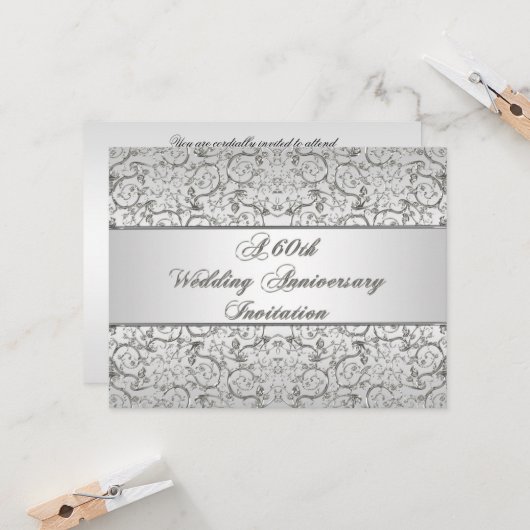 Carte d'invitation pour les 60 ans de mariage (Devant/Arrière en situation)
