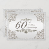 Carte d'invitation pour les 60 ans de mariage avec (Devant / Derrière)