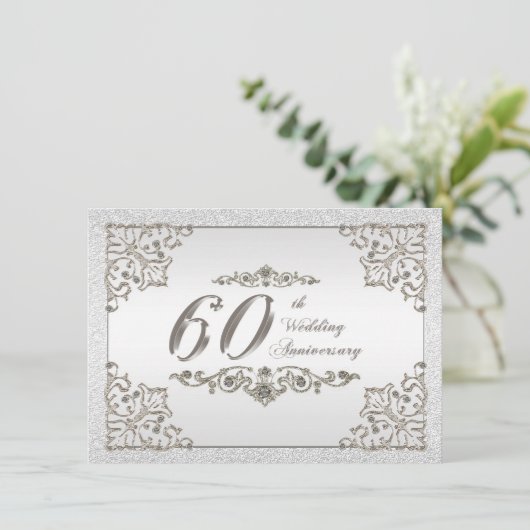 Carte d'invitation pour les 60 ans de mariage avec (Debout devant)