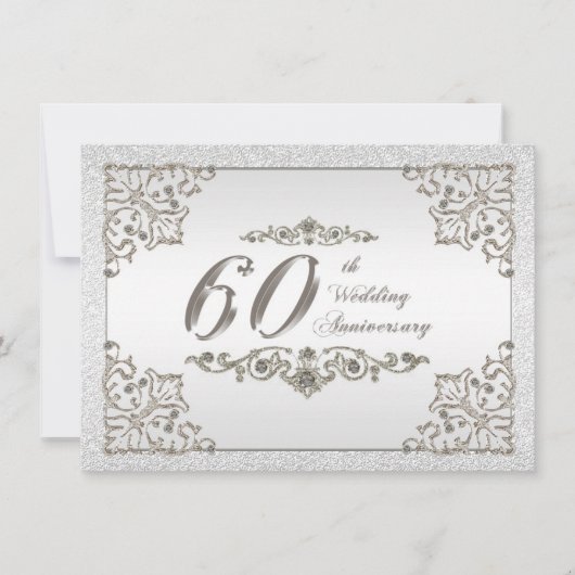 Carte d'invitation pour les 60 ans de mariage avec (Devant)
