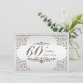 Carte d'invitation pour les 60 ans de mariage pail (Debout devant)