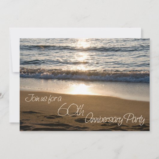 Carte d'invitation pour les 60 ans de mariage Wave (Devant)