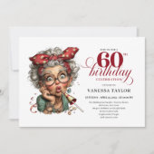 Carte d'invitation pour les 60 ans Drôle et Origin (Devant)