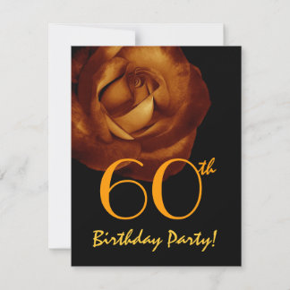 Carte d'invitation pour les 60 ans Or Rose W428