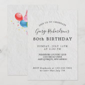 Carte d'invitation pour les 80 ans (Devant / Derrière)