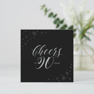 Carte d'invitation pour les 90 ans thème Silver &