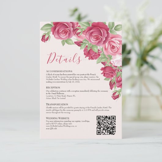 Carte d'invitation pour les détails du mariage Cri (Debout devant)