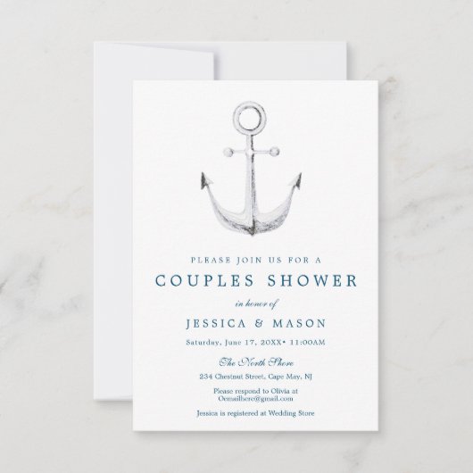 Carte d'invitation pour les douches des couples de (Devant)