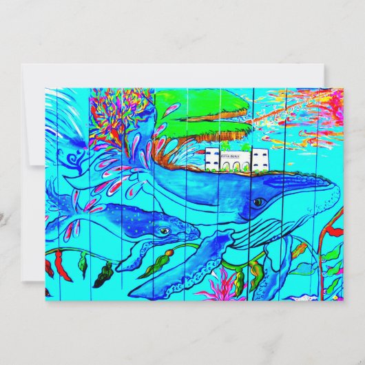 carte d'invitation pour les mamans et les baleines (Devant)
