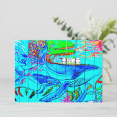 carte d'invitation pour les mamans et les baleines (Debout devant)